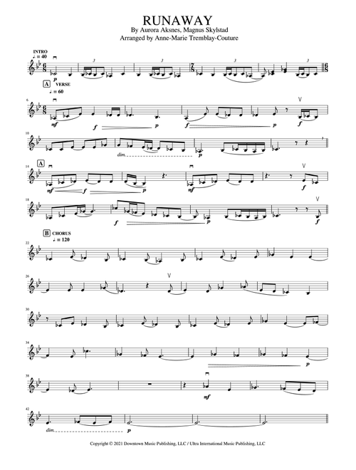 Runaway (Arr. Anne-Marie Tremblay-Couture) - Aurora (Violin Solo)