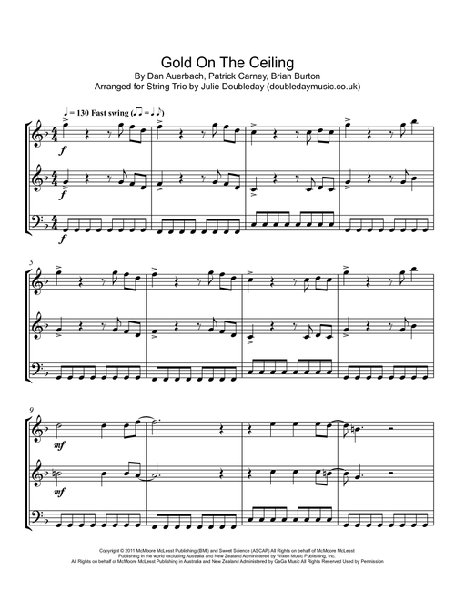 Gold On The Ceiling (Arr. Julie Doubleday) - The Black Keys (String Ensemble)