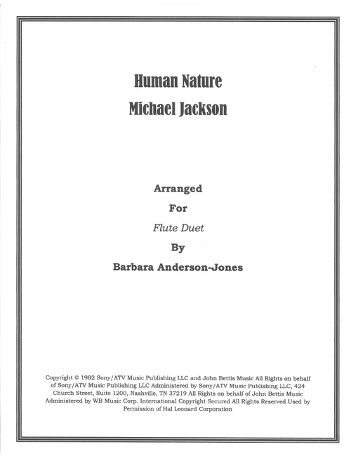 Human Nature (Arr. Barbara Anderson-Jones) - Michael Jackson (Flute Duet)