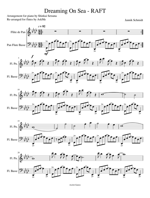 Dreaming On Sea - RAFT ( For 2 Flutes )