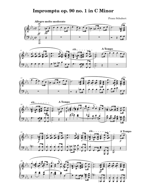 Impromptu op. 90 d. 899 no. 1 in C Minor - Franz Schubert