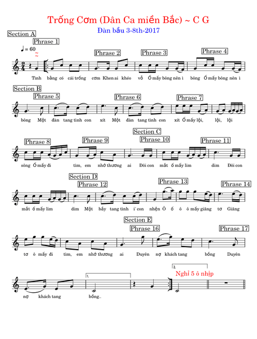 Trống cơm – Phrases