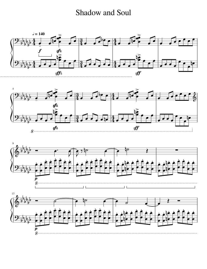 Shadow and Soul Sheet music for Piano (Solo) | Musescore.com
