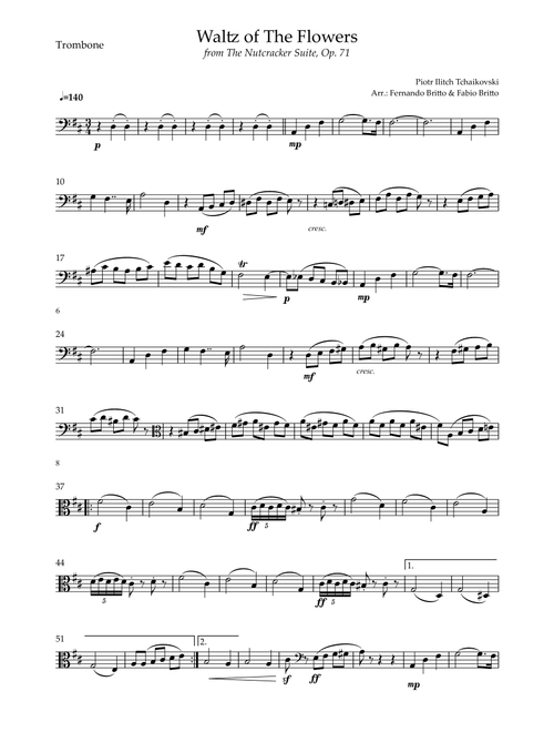Waltz of The Flowers - from Nutcracker (P. I. Tchaikovsky) for Trombone Solo (Arr. Fabio Britto) - Piotr Ilitch Tchaikovsky (Trombone Solo)
