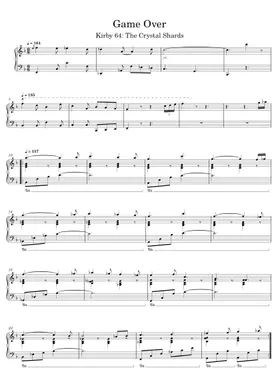 Game Over – Kirby 64: The Crystal Shards Sheet music for Game Over – Kirby 64: The Crystal Shards Sheet music for