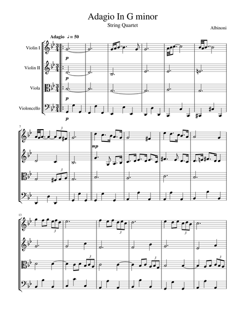 Adagio in g minor Quarteto