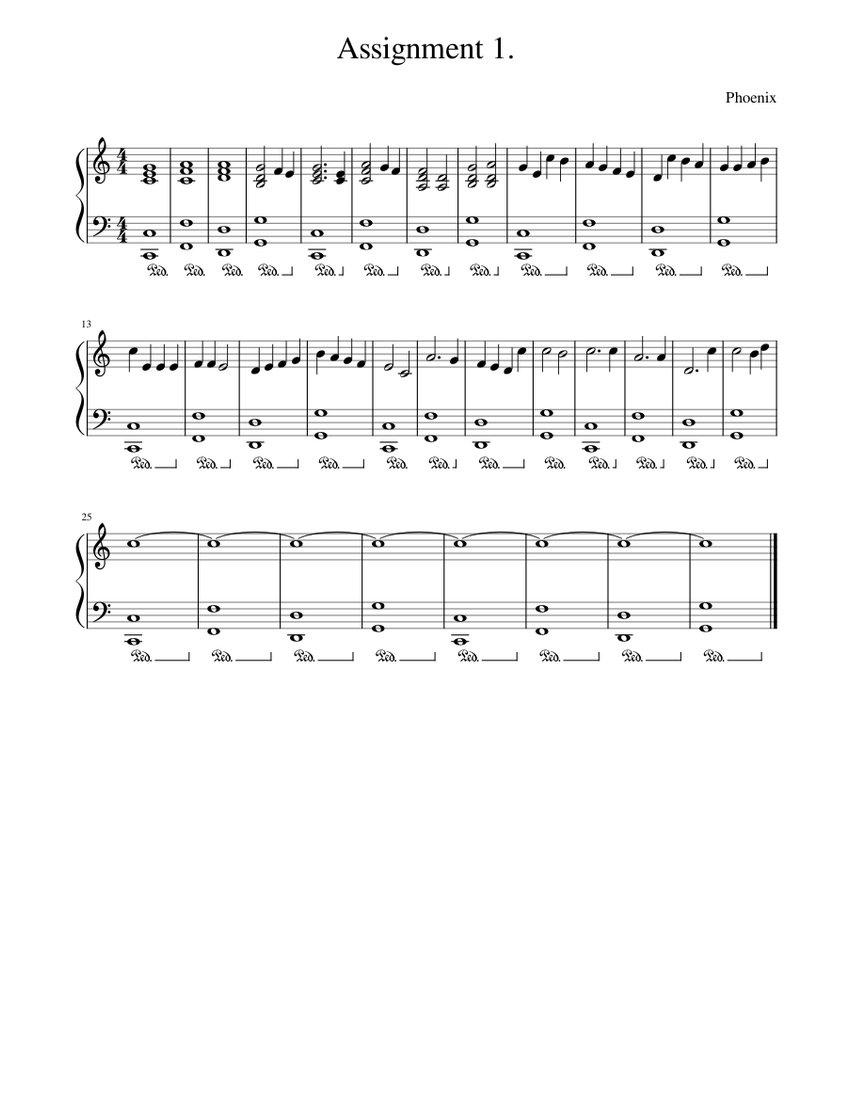 Assignment No. 1 Sheet music for Piano (Solo) Easy | Musescore.com