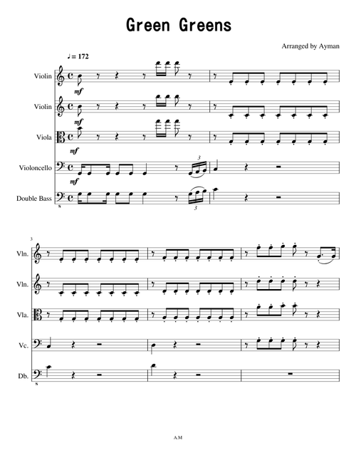 Green Greens (Kirby) For String Orchestra, Quartet, Or Quintet