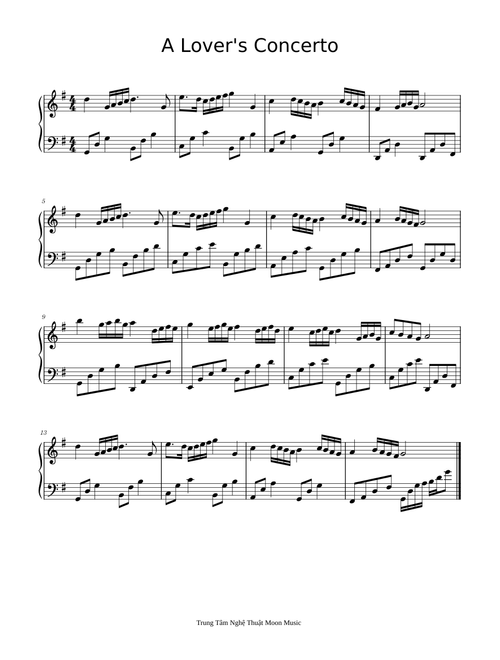 A Lover's Concerto - Sheet piano