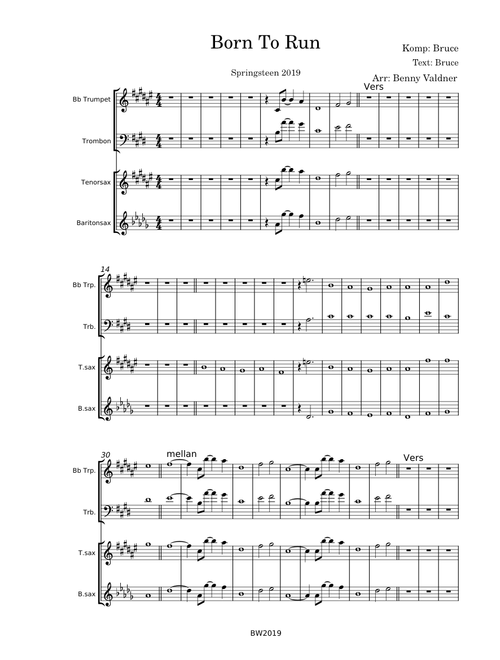 Born to run – Bruce Springsteen Born to run - Horns – Bruce Springsteen