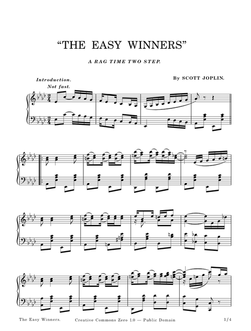 The Easy Winners – Scott Joplin – 1901
