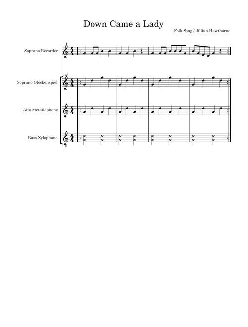 Folk song – Down Came a Lady