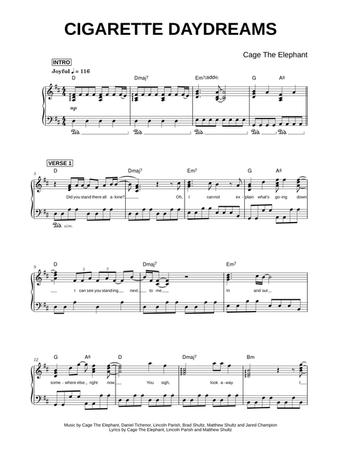 Cigarette Daydreams - Cage The Elephant (Piano)