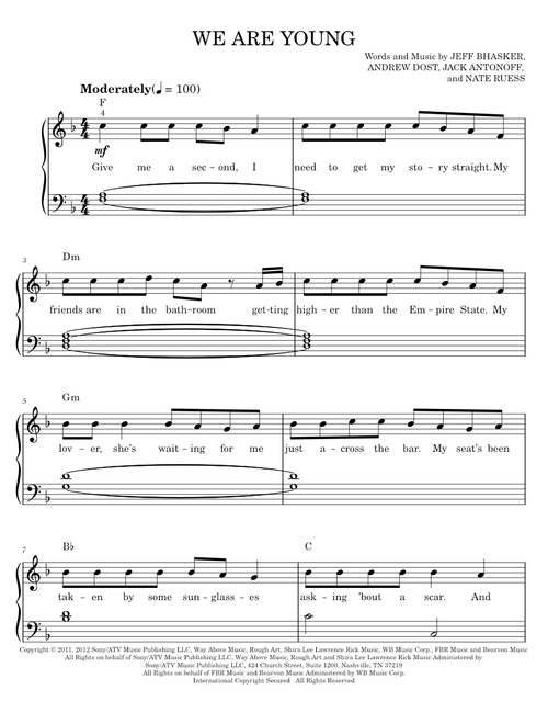 We Are Young - fun. (Easy Piano)