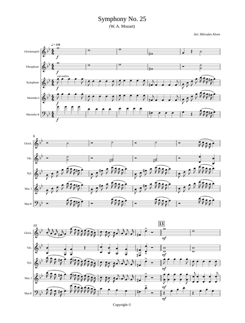 Sinfonia No 25 – Mozart, Arr. Hércules Alves