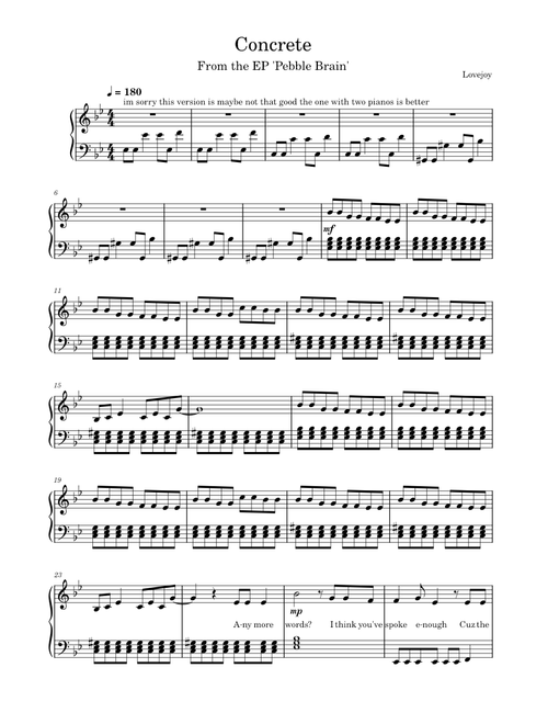 Concrete – Lovejoy  Concrete (1 piano)