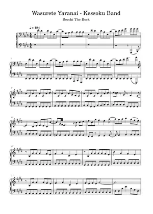 Never Forget -- Bocchi the Rock Sheet Music for Piano (Solo Never Forget -- Bocchi the Rock Sheet Music for Piano (Solo
