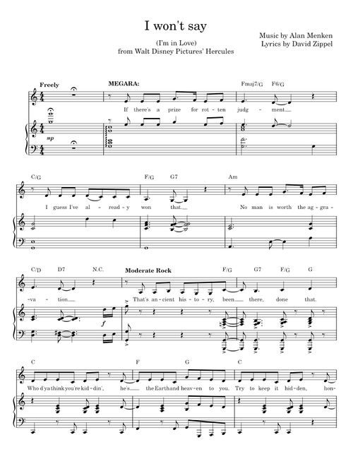 I Won't Say (I'm In Love) - Alan Menken
