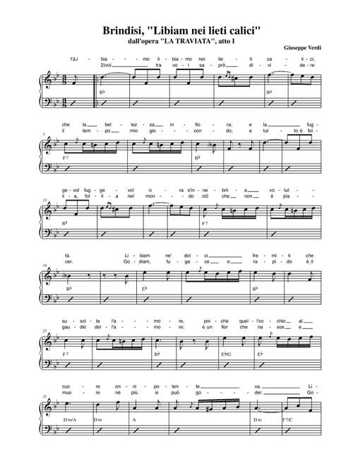 Libiam nei lieti calici (Arr. Luca Aletta) - Giuseppe Verdi (Small Ensemble)