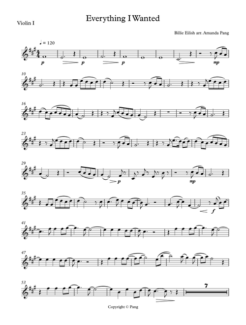 Everything I Wanted (Arr. Amanda Pang) - Billie Eilish (String Quartet)