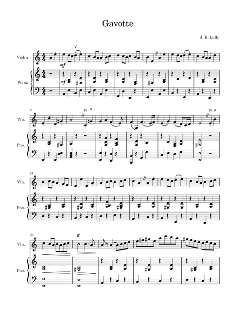 Gavotte – Lully, Jean-Baptiste Gavotte-lully