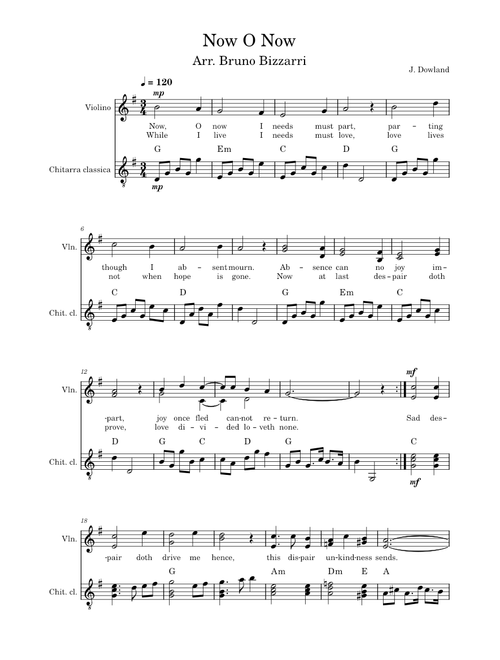 Now, O, now, I needs must part – John Dowland