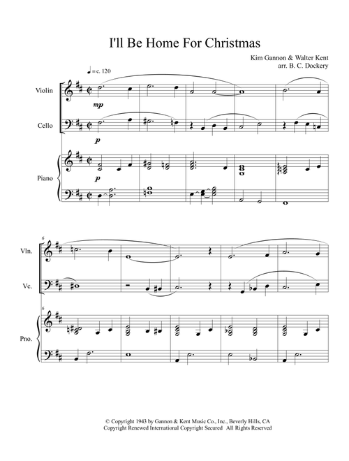 I'll Be Home For Christmas (Arr. B. C. Dockery) - Rascal Flatts (String Ensemble)