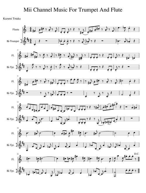 Mii Channel Trumpet And Flute
