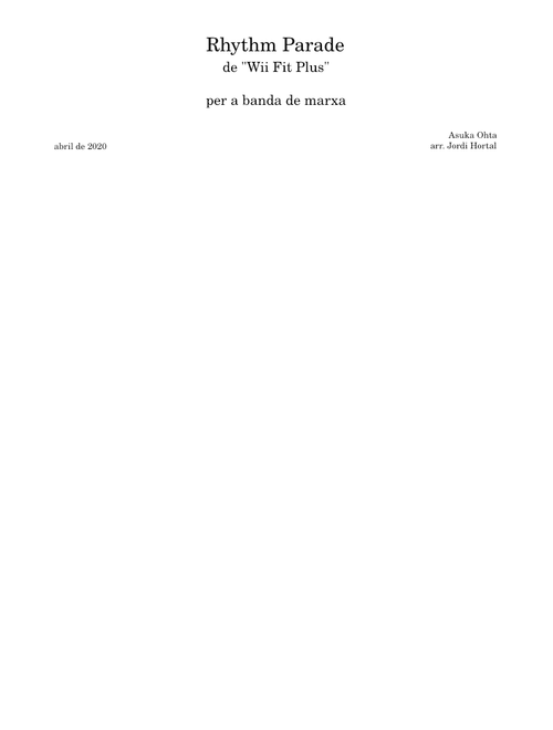 Rhythm Parade (Wii Fit Plus) - Asuka Ohta (arr. Jordi Hortal)