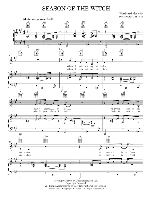Season of the witch - Donovan (Piano-Vocal-Guitar)