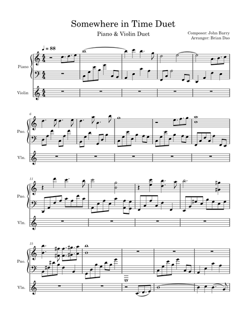 Somewhere in time – John Barry Somewhere in Time – John Barry Somewhere in Time Duet