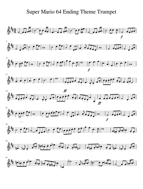 Super Mario 64 Ending Theme Trumpet