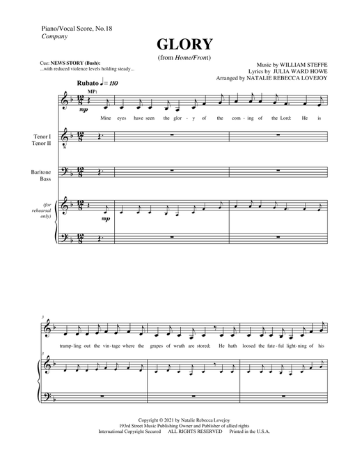 Glory (Battle Hymn of the Republic) (Arr. Natalie Rebecca Lovejoy) - William Steffe, Julia Ward Howe (Choral, SATB)