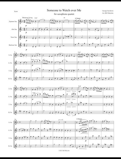 Someone To Watch Over Me (Arr. Bill Malcolm) - George Gershwin, Ira Gershwin (Woodwind Ensemble)