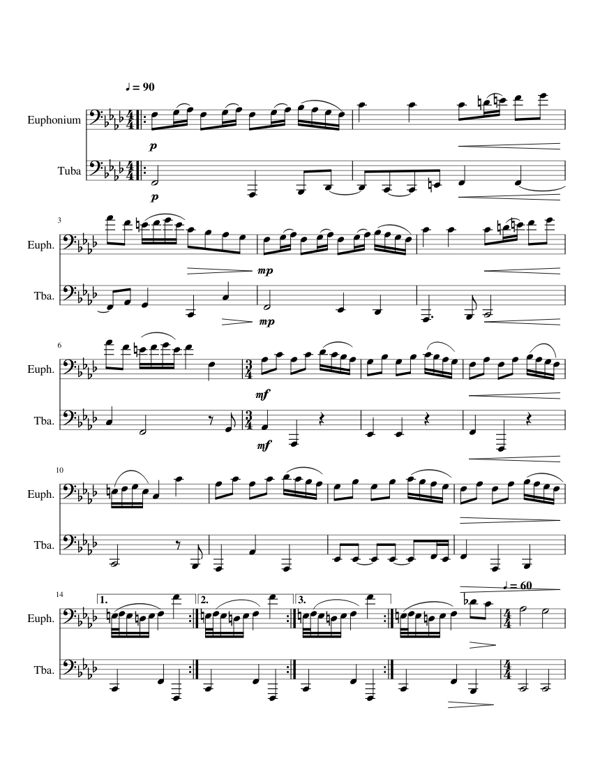 Klara Stjärnor - Euphonium and Tuba Duet Sheet music for Euphonium ...