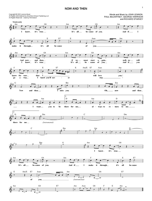 Now And Then - The Beatles (Lead Sheet - Fake Book)