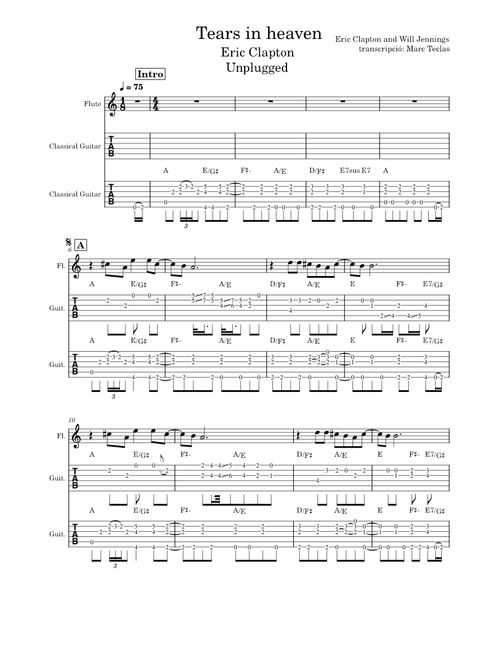Tears in heaven - melo + guitarra