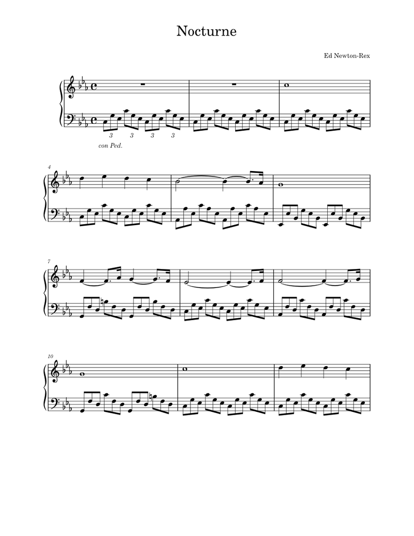 Nocturne Sheet Music For Piano (Solo) | Musescore.com