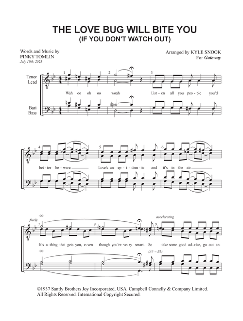 The Love Bug Will Bite You (If You Don't (Arr. Kyle Snook) - Pinky Tomlin (Barbershop Quartet)