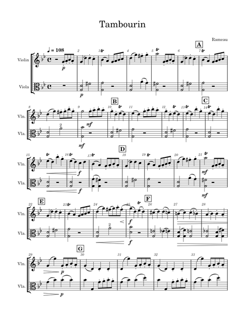 Le  Tambourin – Jean-Philippe Rameau