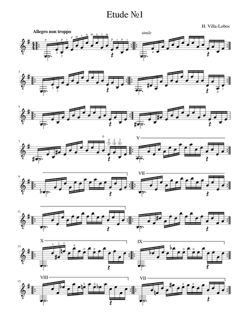 Villa-Lobos H. - Etude №1