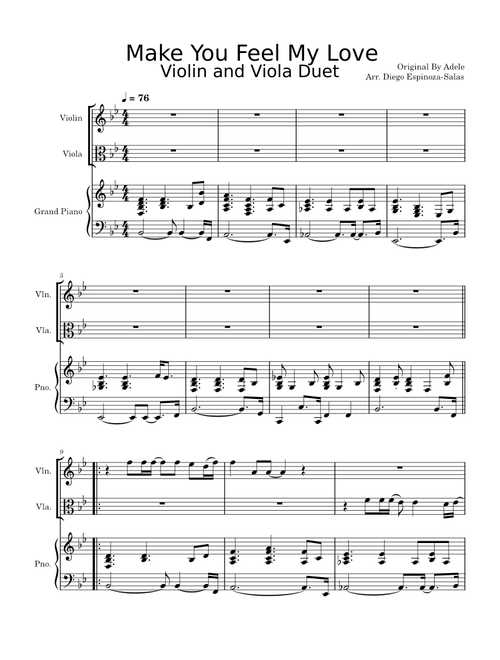 Make you feel my love – Adele (Violin and Viola Duet)