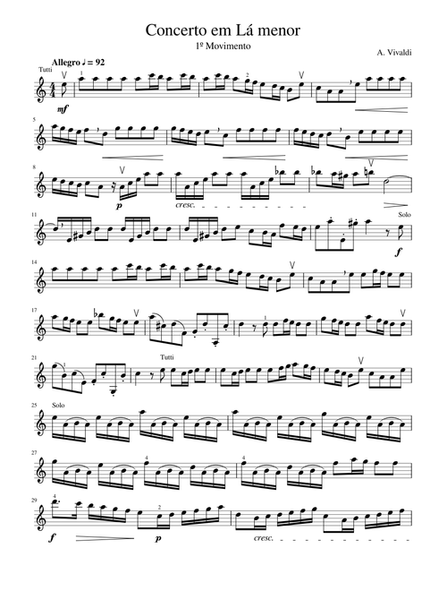 Concerto in A minor A Vivaldi