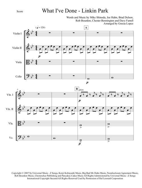 What I've Done (Arr. Grecia Lopez) - Linkin Park (String Quartet)