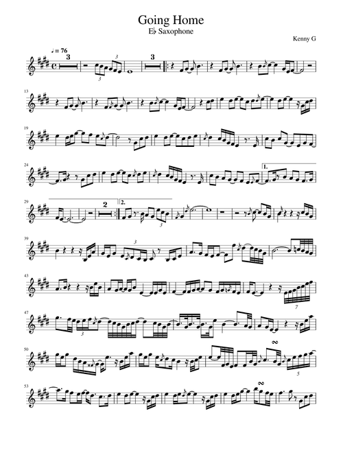 Going Home - Kenny G , E♭ sax