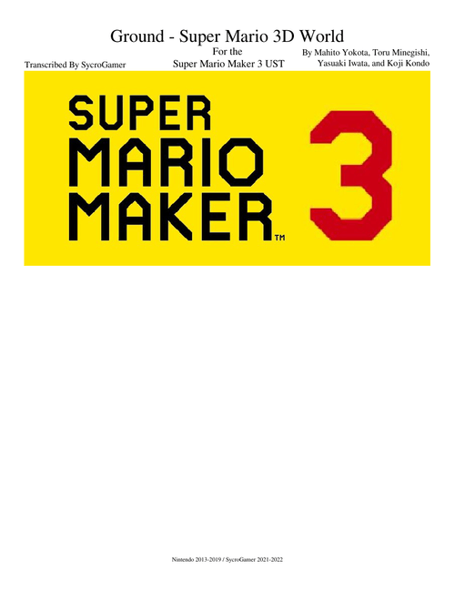 Ground - Super Mario 3D World - Super Mario Maker 3 UST