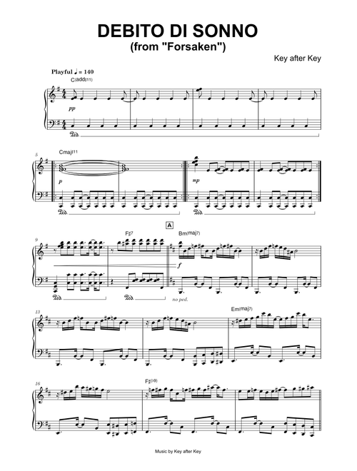 DEBITO DI SONNO (from Forsaken) - Key after Key (Piano)