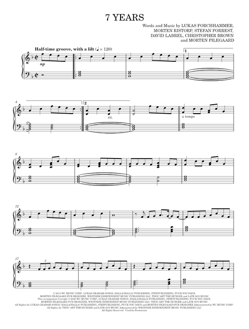 7 years - Lukas Graham (Piano Solo)