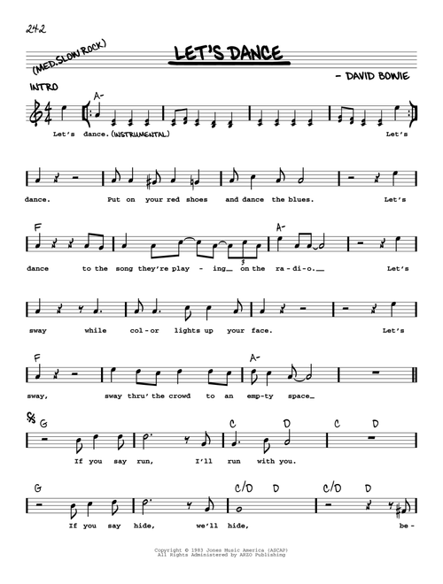 Let's Dance - David Bowie (Real Book - Melody-Chords-Lyrics)