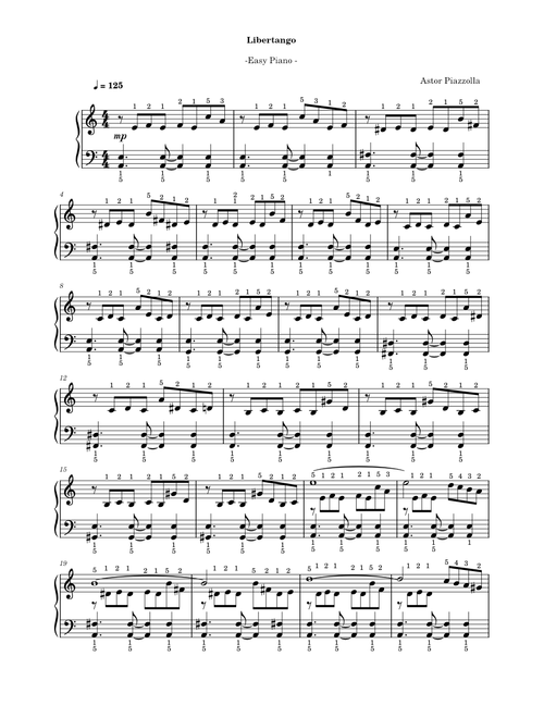 Astor Piazzolla - Libertango -Easy Piano -